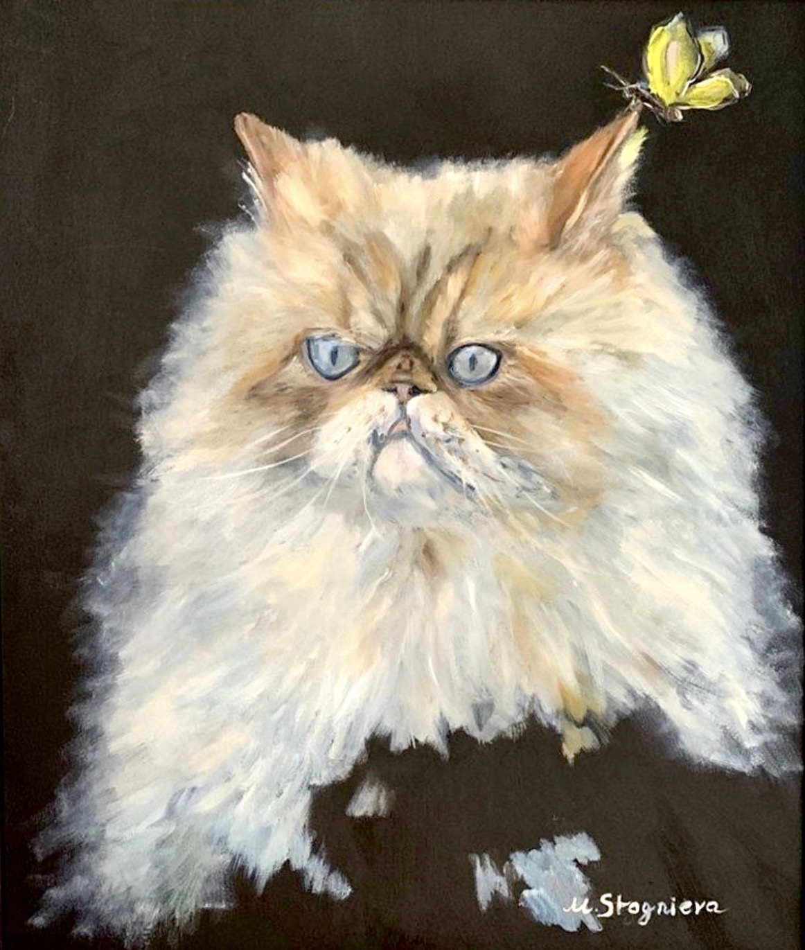 Cat Austin original oil painting by Marina Stognieva, 2019